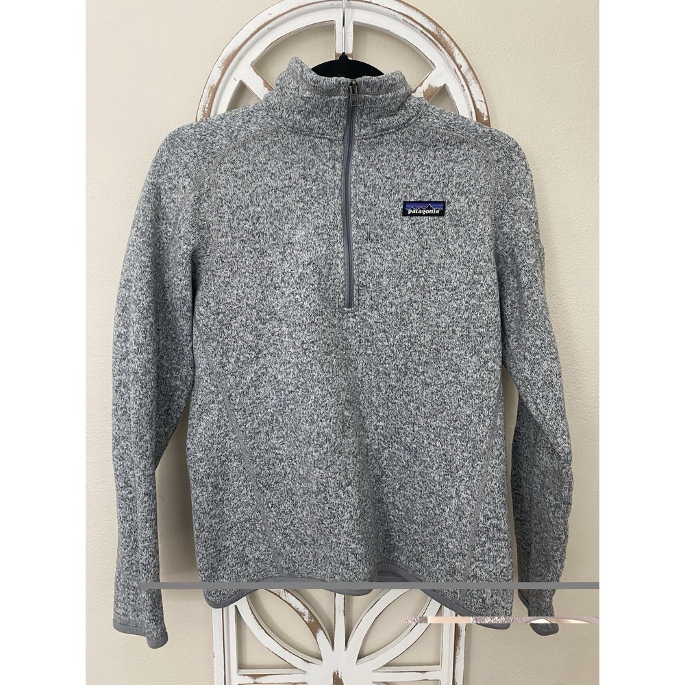 Patagonia Better Sweater 1/4 Zip Pullover Gray Heather Fleece Womens Small